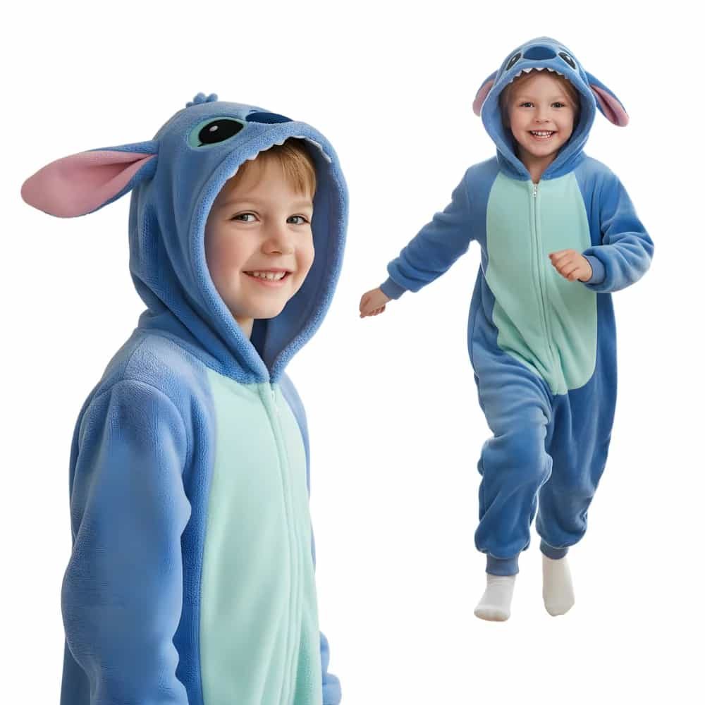 Kigurumi Onesie Pyjamas Costume Blue Stitch 95-105cm