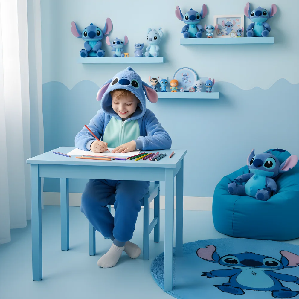 Kigurumi Onesie Pyjamas Costume Blue Stitch 95-105cm, view 8