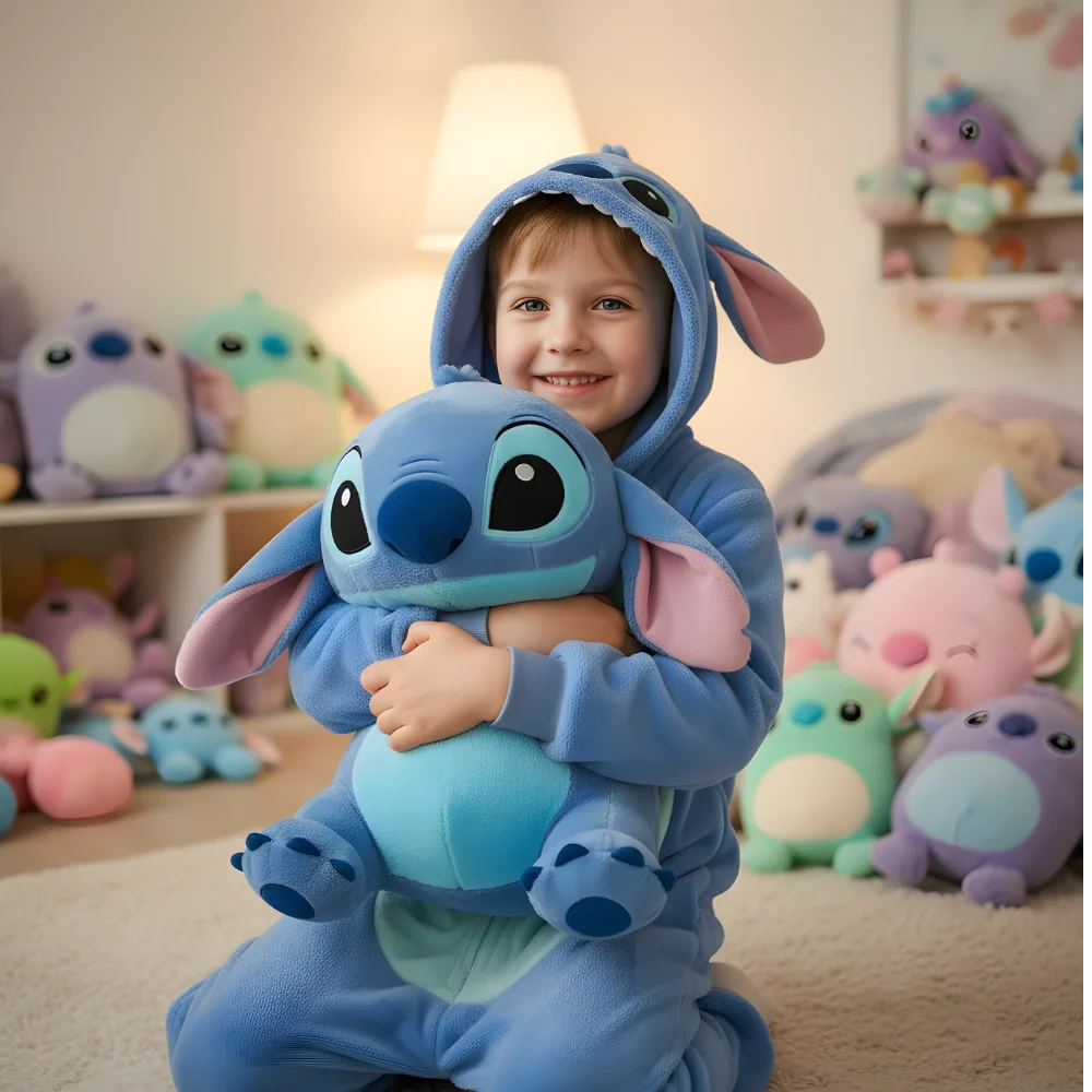 Kigurumi Onesie Pyjamas Costume Blue Stitch 125-135cm, view 7