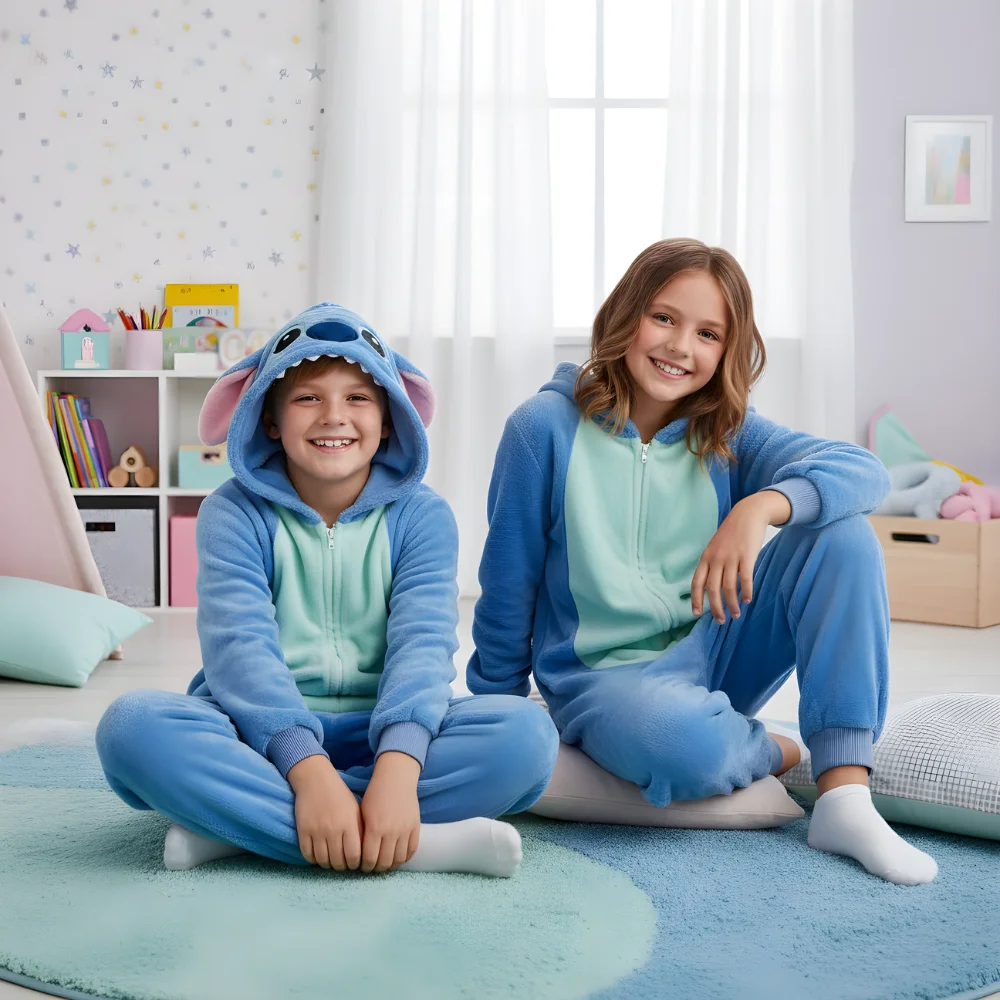 Kigurumi Onesie Pyjamas Costume Blue Stitch 135-145cm, view 2