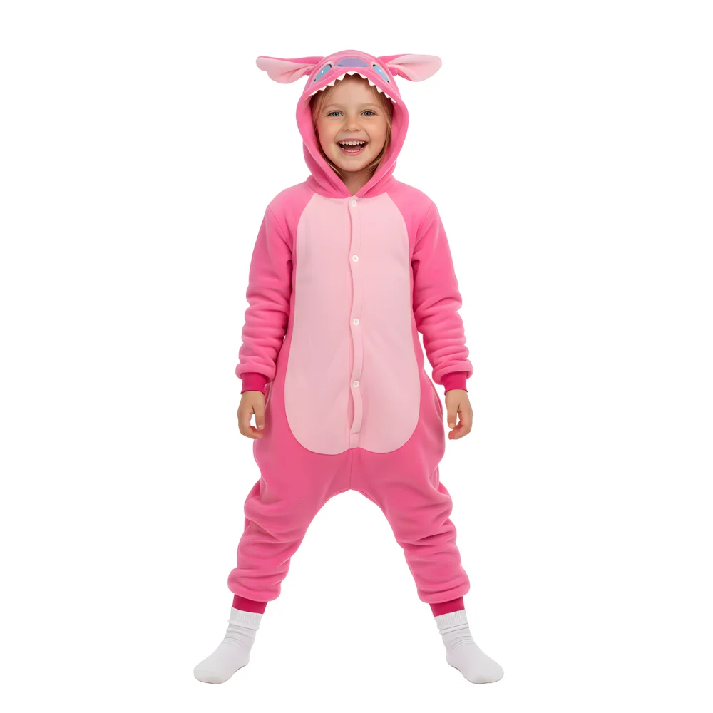 Kigurumi Onesie Pyjamas Costume Pink Stitch 95-105cm, view 7