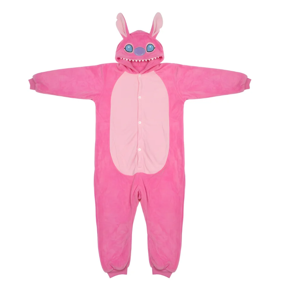 Kigurumi Onesie Pyjamas Costume Pink Stitch 135-145cm, view 4