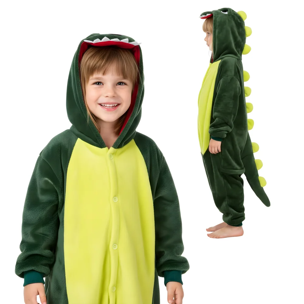 Green Dinosaur Onesie for Kids, view 2