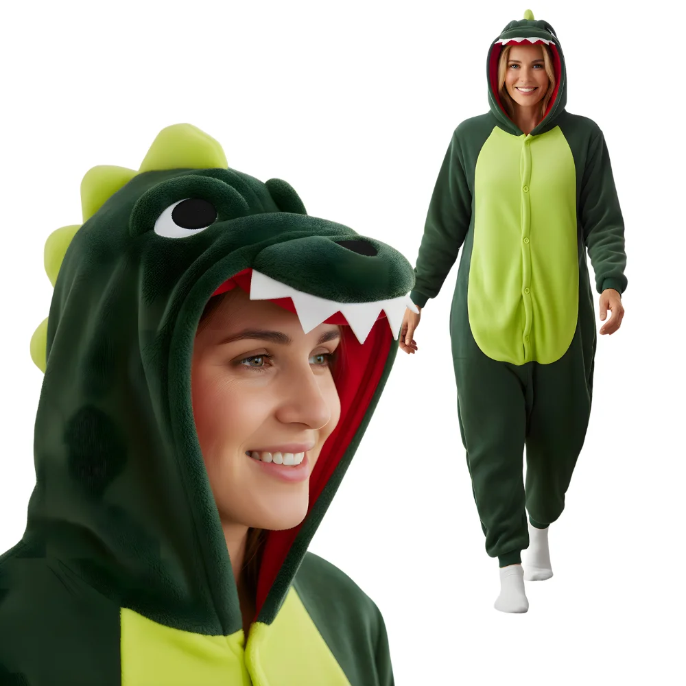 Kigurumi Onesie Pyjamas Costume Green Dinosaur