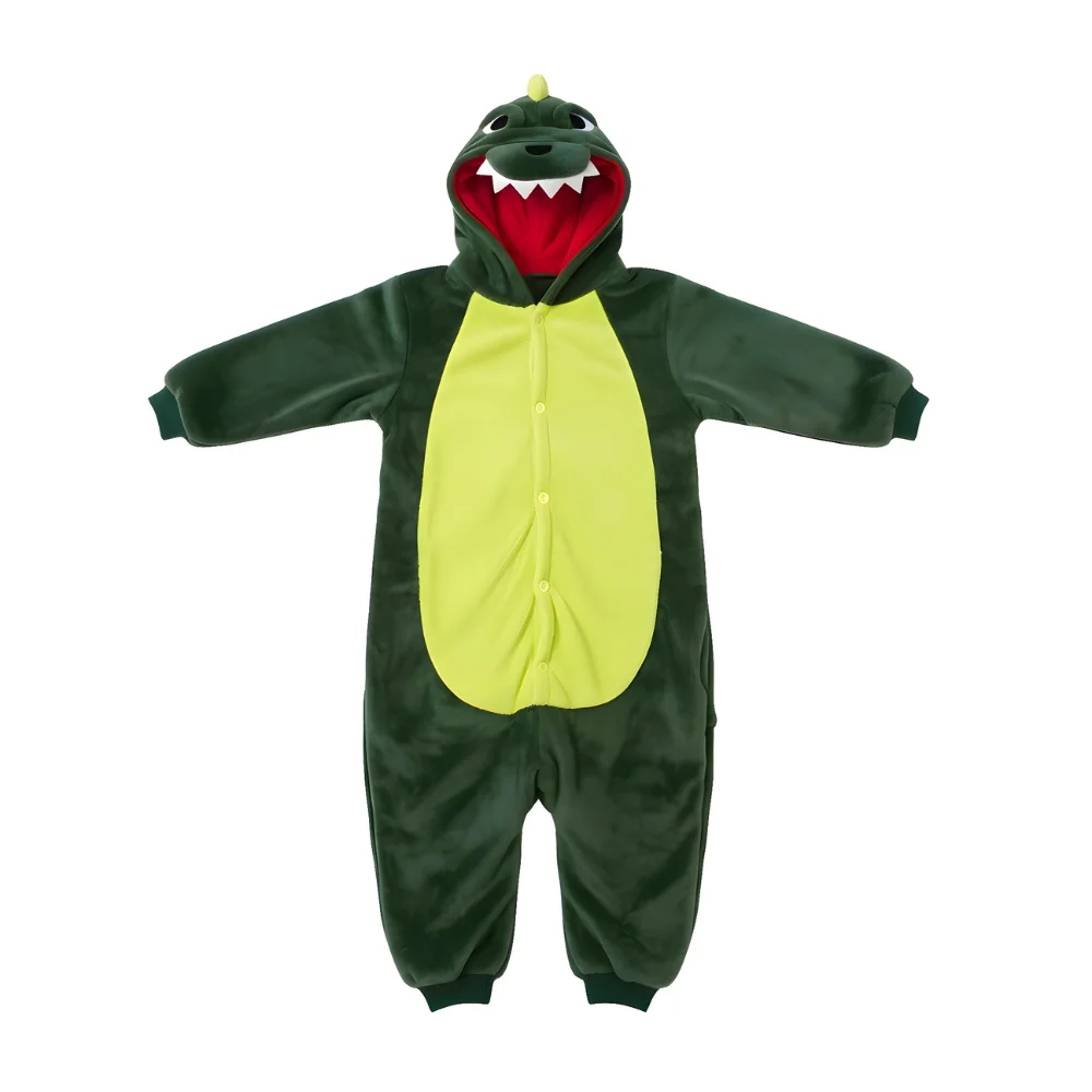 Kigurumi Onesie Pyjamas Costume Green Dinosaur, view 4
