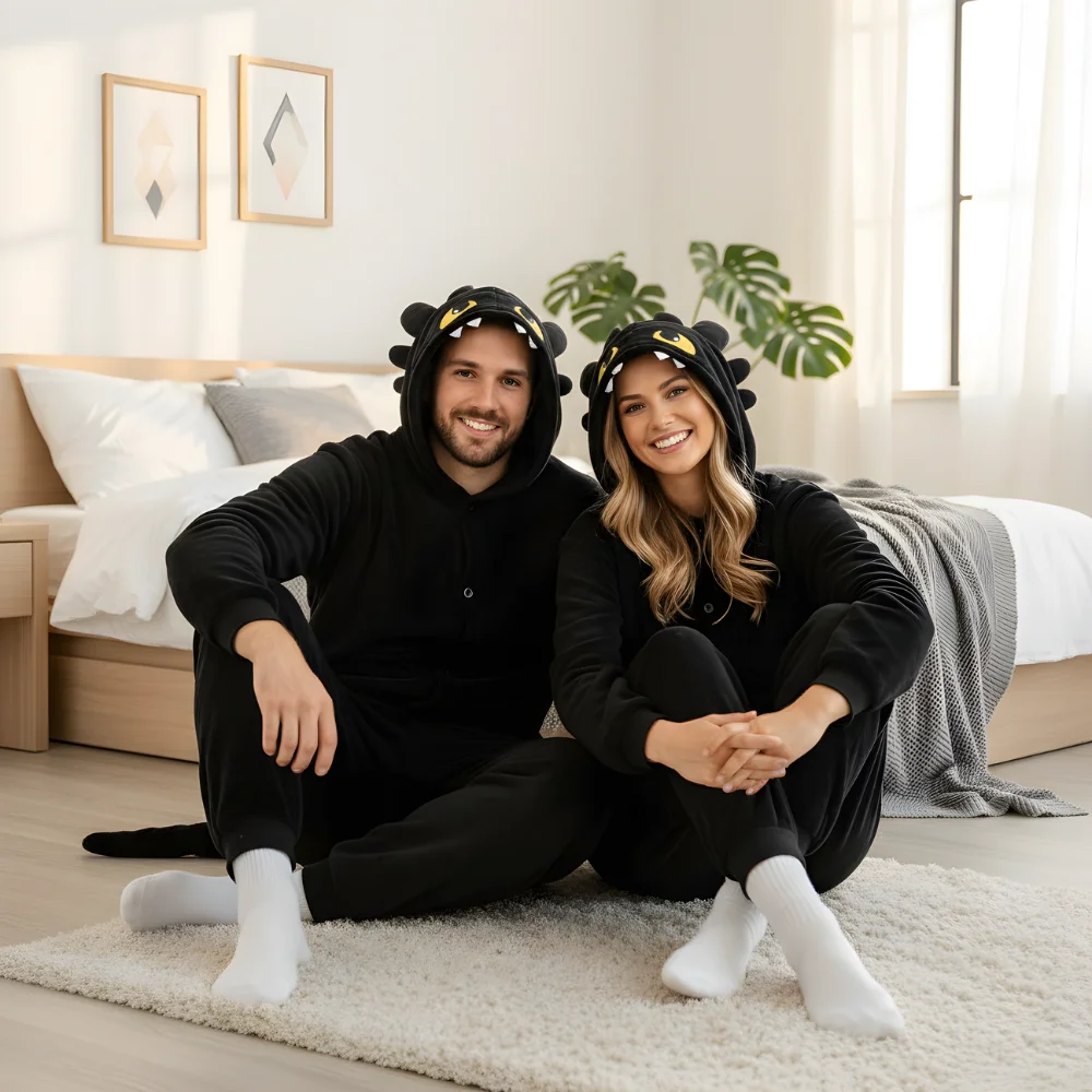 Kigurumi Onesie Pyjamas Costume Black Toothless, view 7