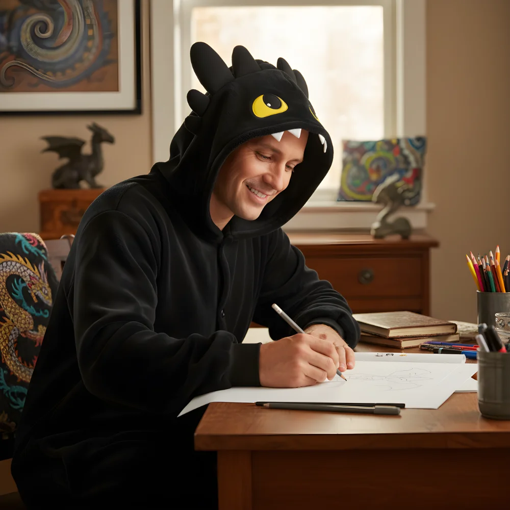 Kigurumi Onesie Pyjamas Costume Black Toothless XXXL: 195 - 205cm, view 6