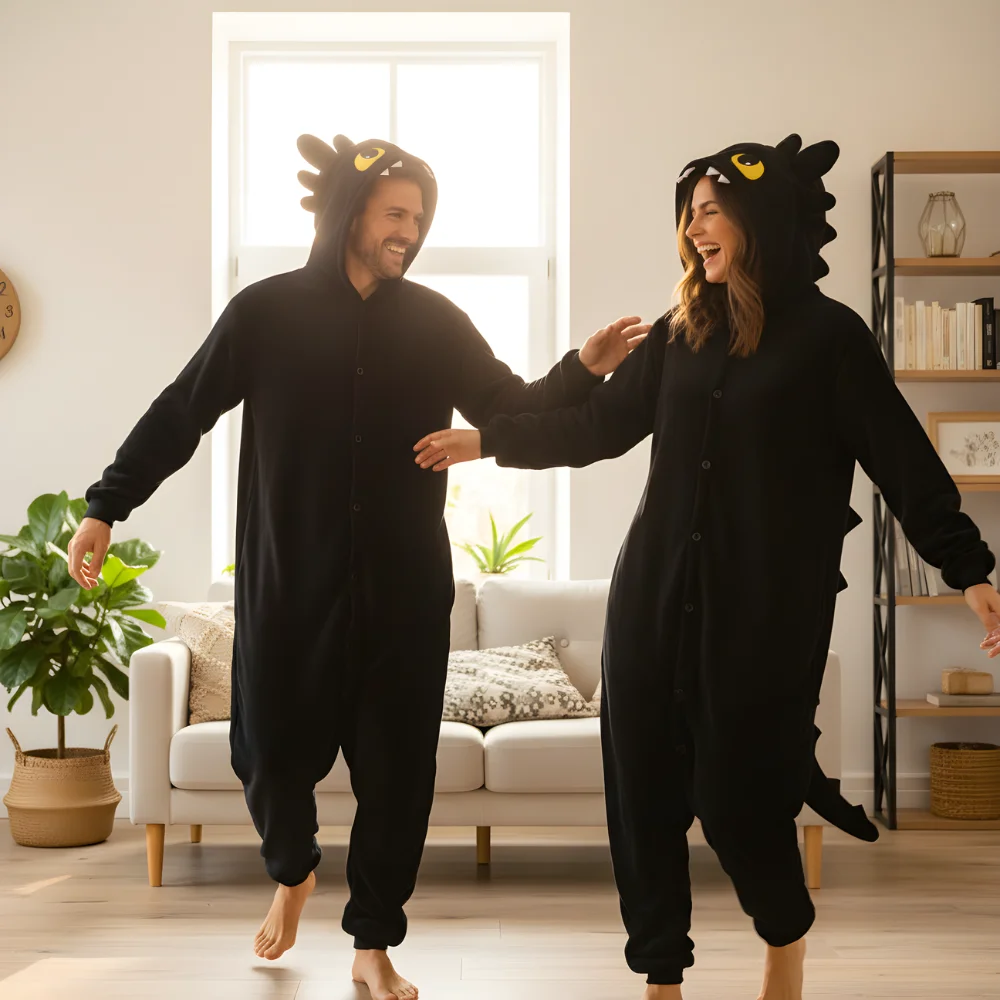 Kigurumi Onesie Pyjamas Costume Black Toothless XXXL: 195 - 205cm, view 8