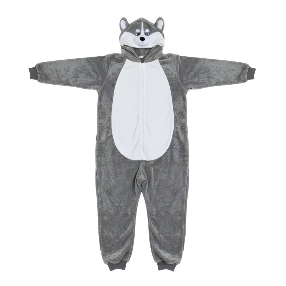 Kigurumi Onesie Pyjamas Costume Grey Husky, view 4