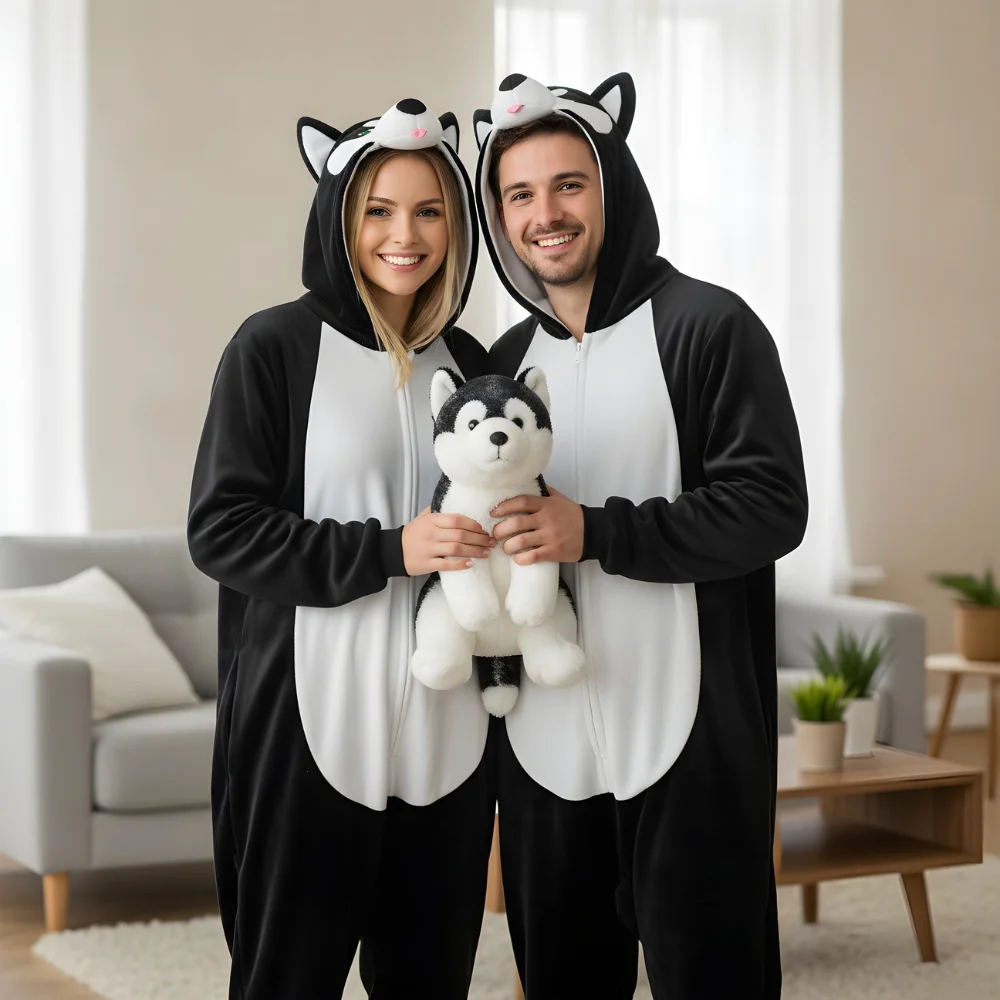 Kigurumi Onesie Pyjamas Costume Black Husky, view 2