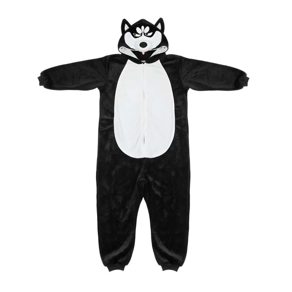 Black Husky Onesie for Adults, view 4