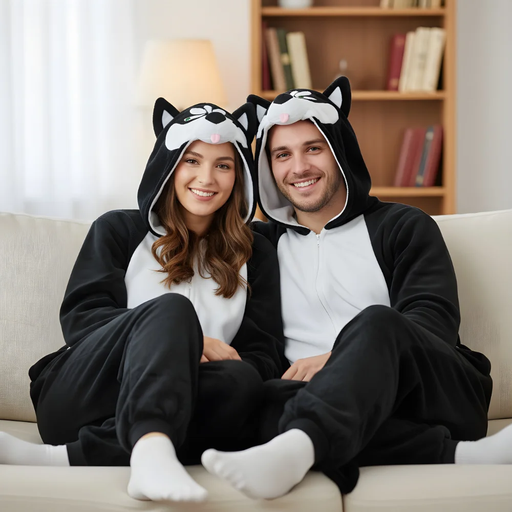 Kigurumi Onesie Pyjamas Costume Black Husky XXXL: 195 - 205cm, view 5