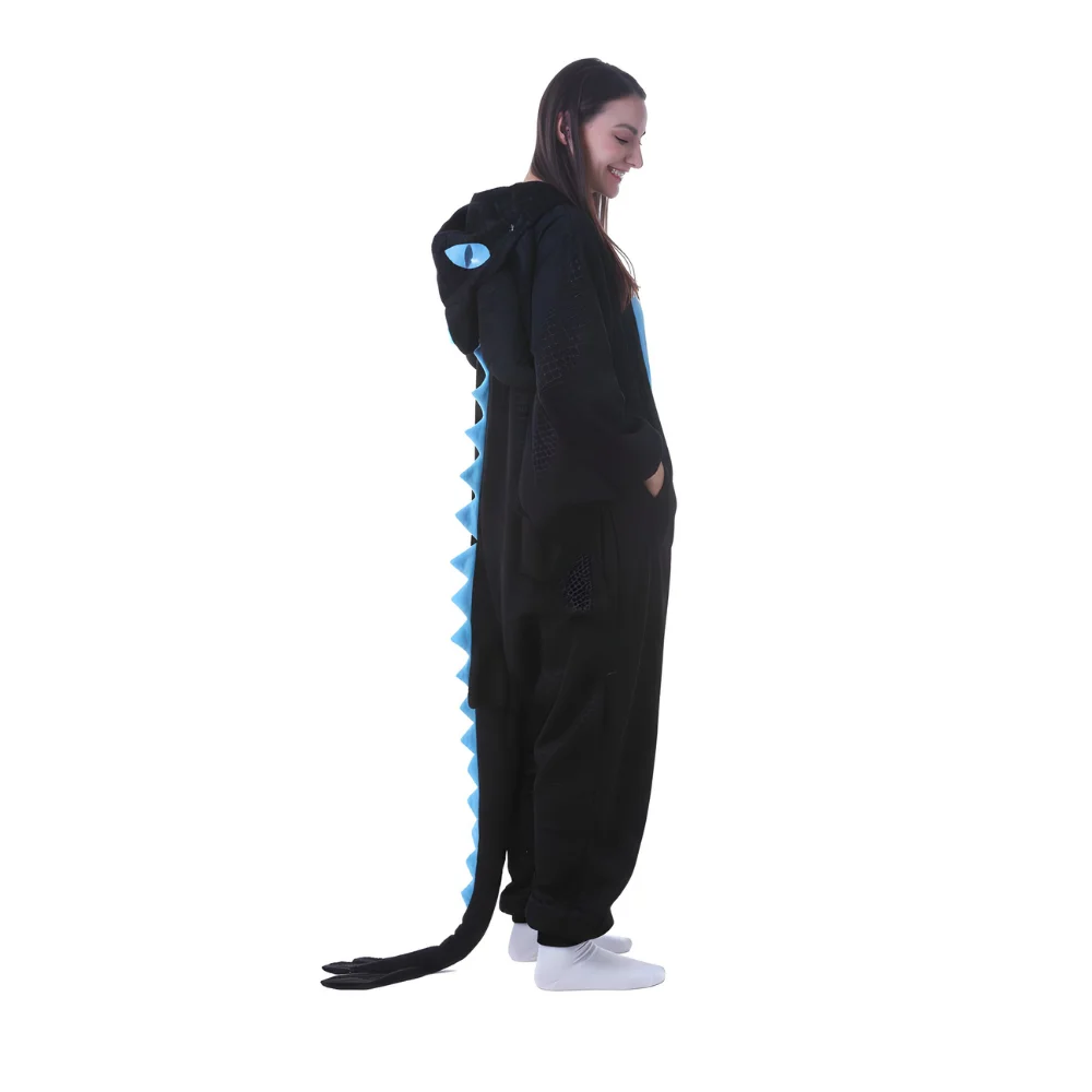 Kigurumi Onesie Pyjamas Costume Blue Toothless, view 7