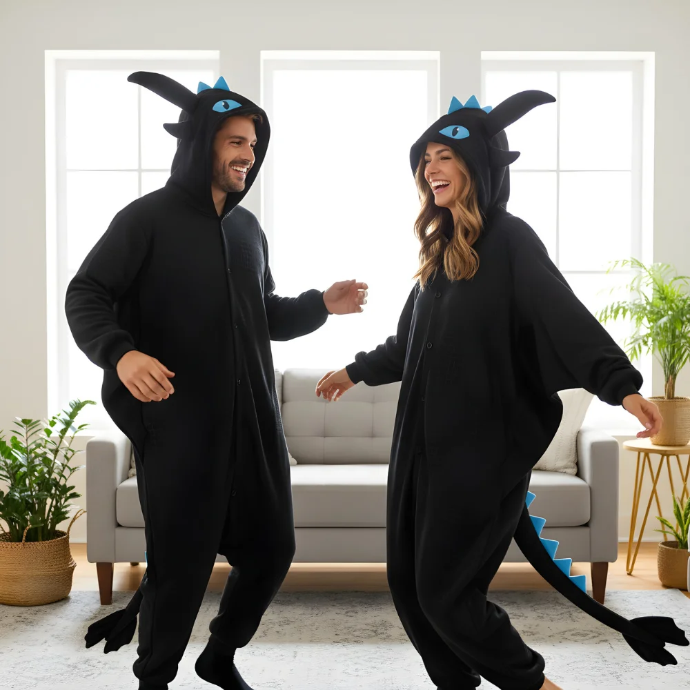 Kigurumi Onesie Pyjamas Costume Blue Toothless, view 9