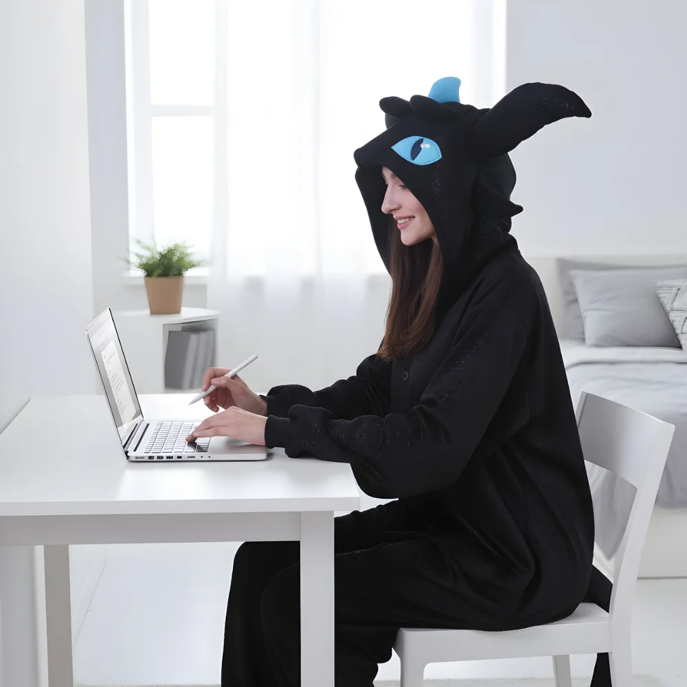 Kigurumi Onesie Pyjamas Costume Blue Toothless, view 2