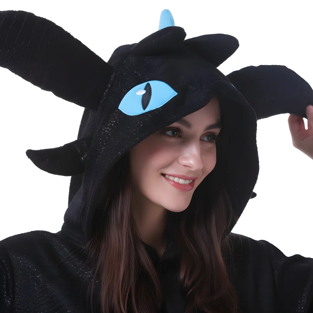 Kigurumi Onesie Pyjamas Costume Blue Toothless, view 4
