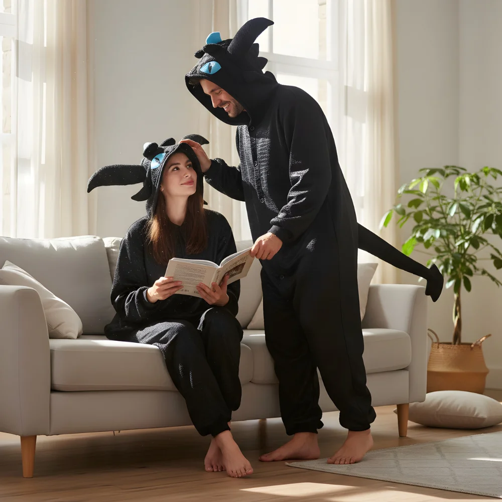 Kigurumi Onesie Pyjamas Costume Blue Toothless, view 5