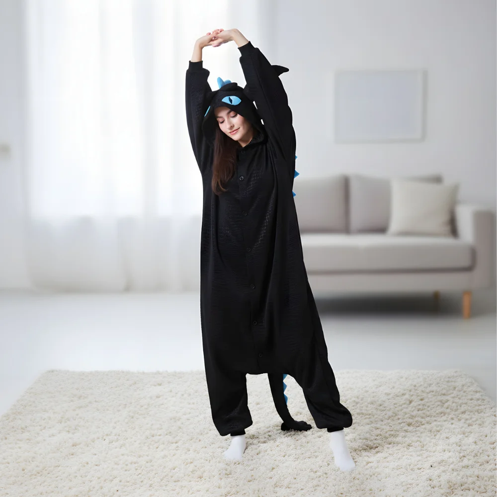 Kigurumi Onesie Pyjamas Costume Blue Toothless, view 6