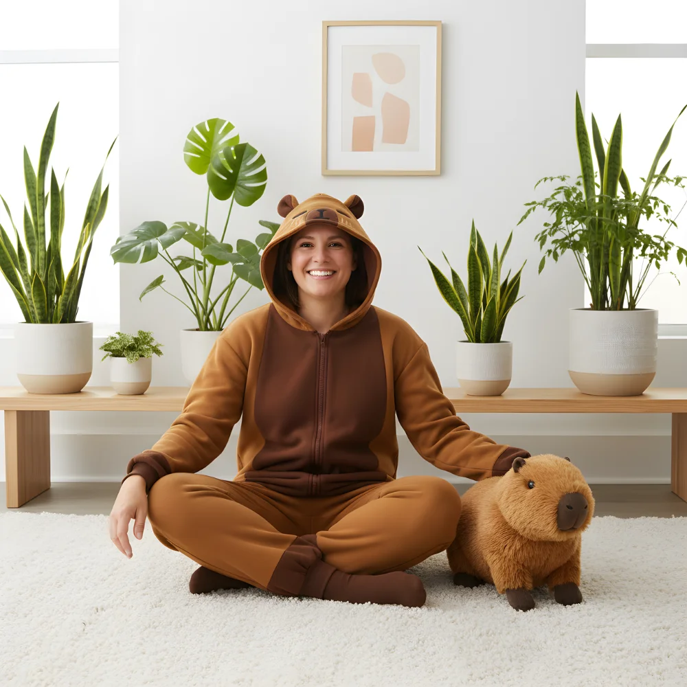 Kigurumi Onesie Pyjamas Costume Capybara, view 3