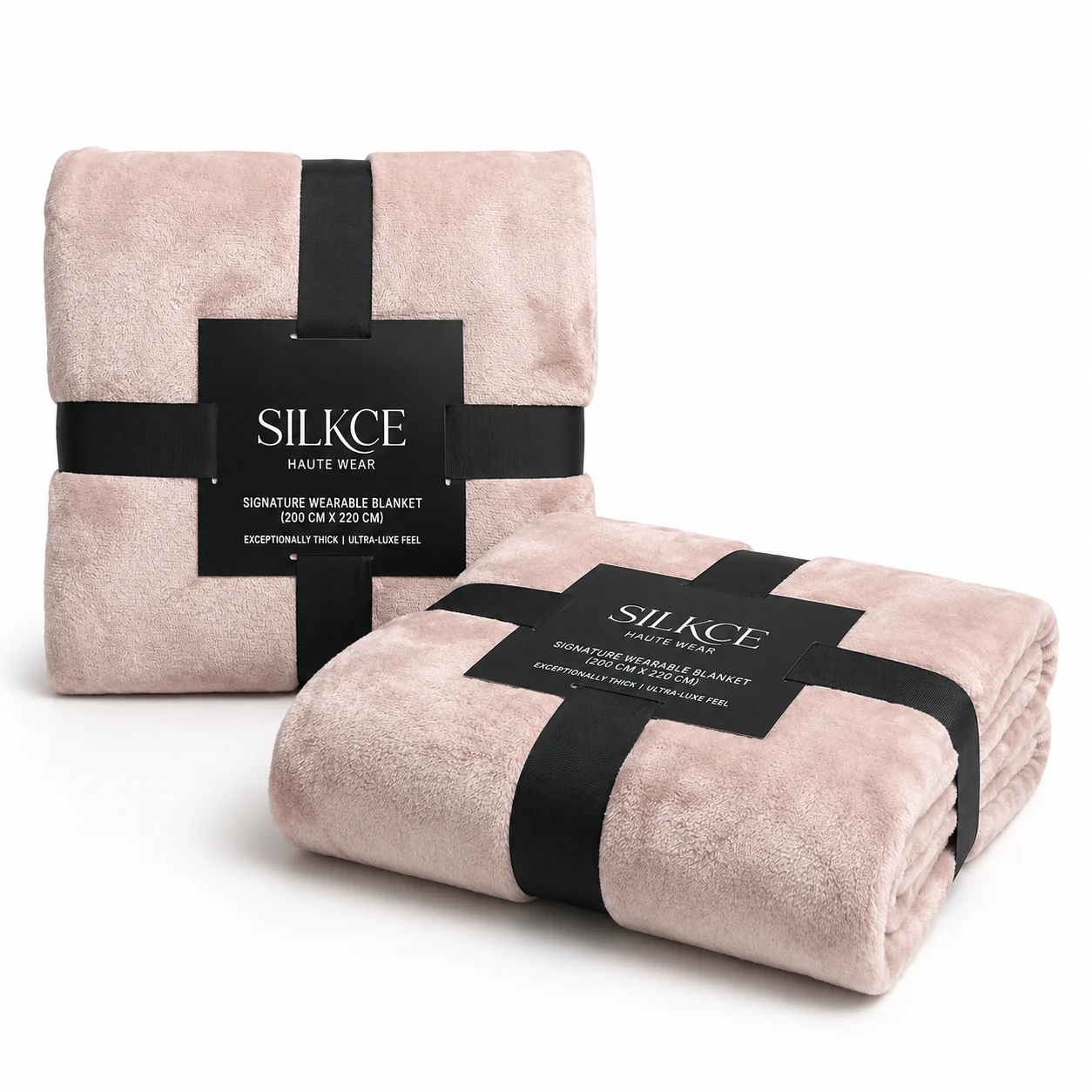 Premium Blanket 200x220 Soft Plush for Bed and Sofa Pink Silkce