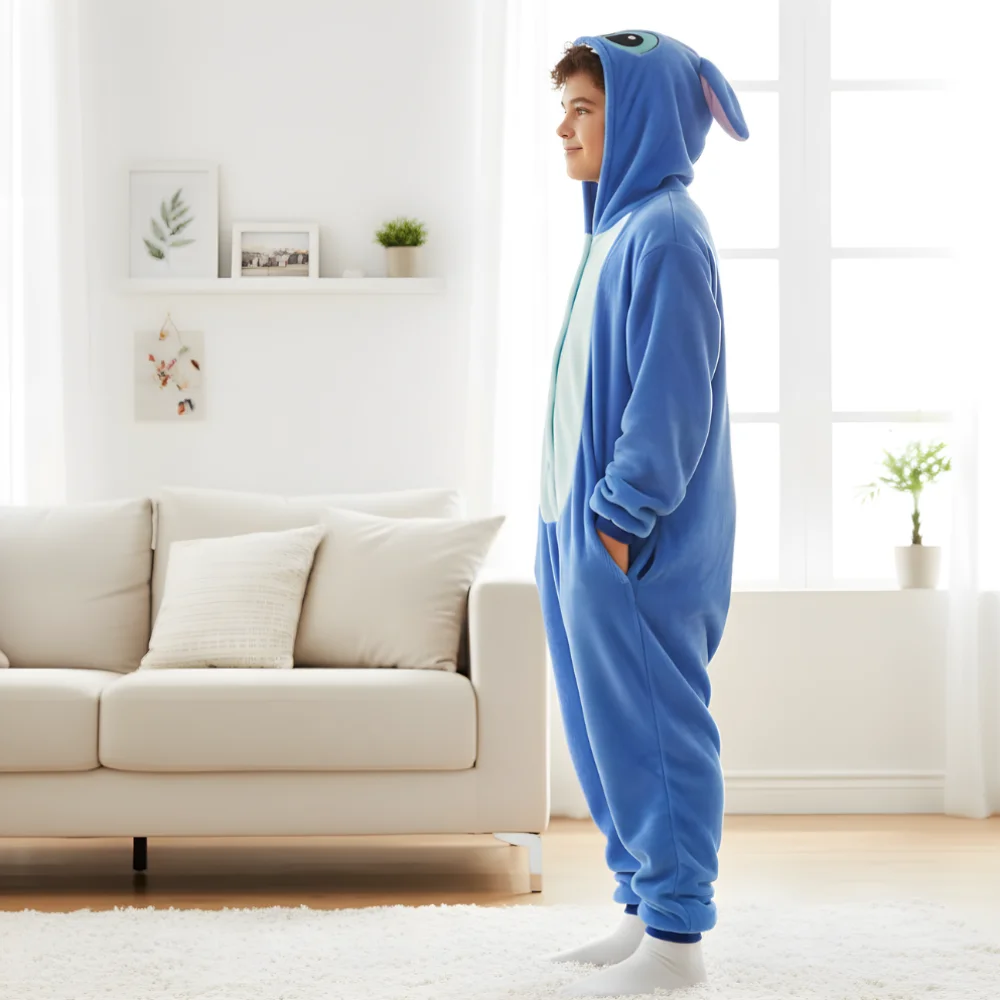 Kigurumi Onesie Pyjamas Costume Blue Stitch XXXL: 195 - 205cm, view 3