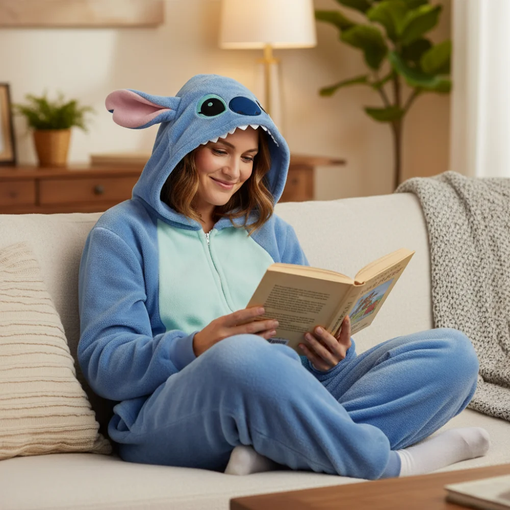 Kigurumi Onesie Pyjamas Costume Blue Stitch XXXL: 195 - 205cm, view 4