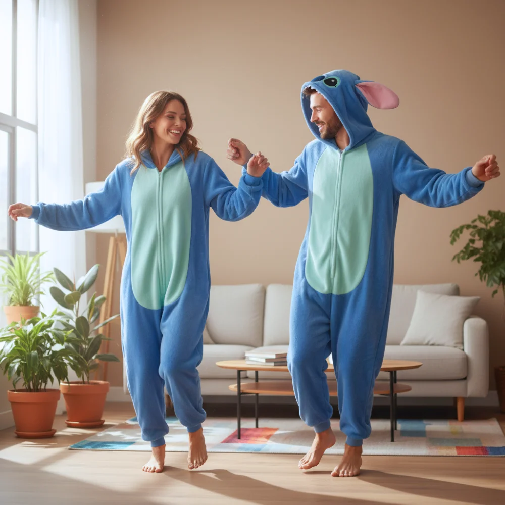 Kigurumi Onesie Pyjamas Costume Blue Stitch XXXL: 195 - 205cm, view 5