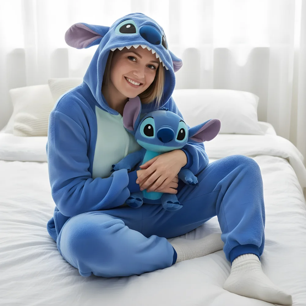 Kigurumi Onesie Pyjamas Costume Blue Stitch XXXL: 195 - 205cm, view 6